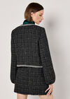 Tweed Cropped Jacket, Black, large