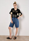 Crochet Squares Top, Black, large