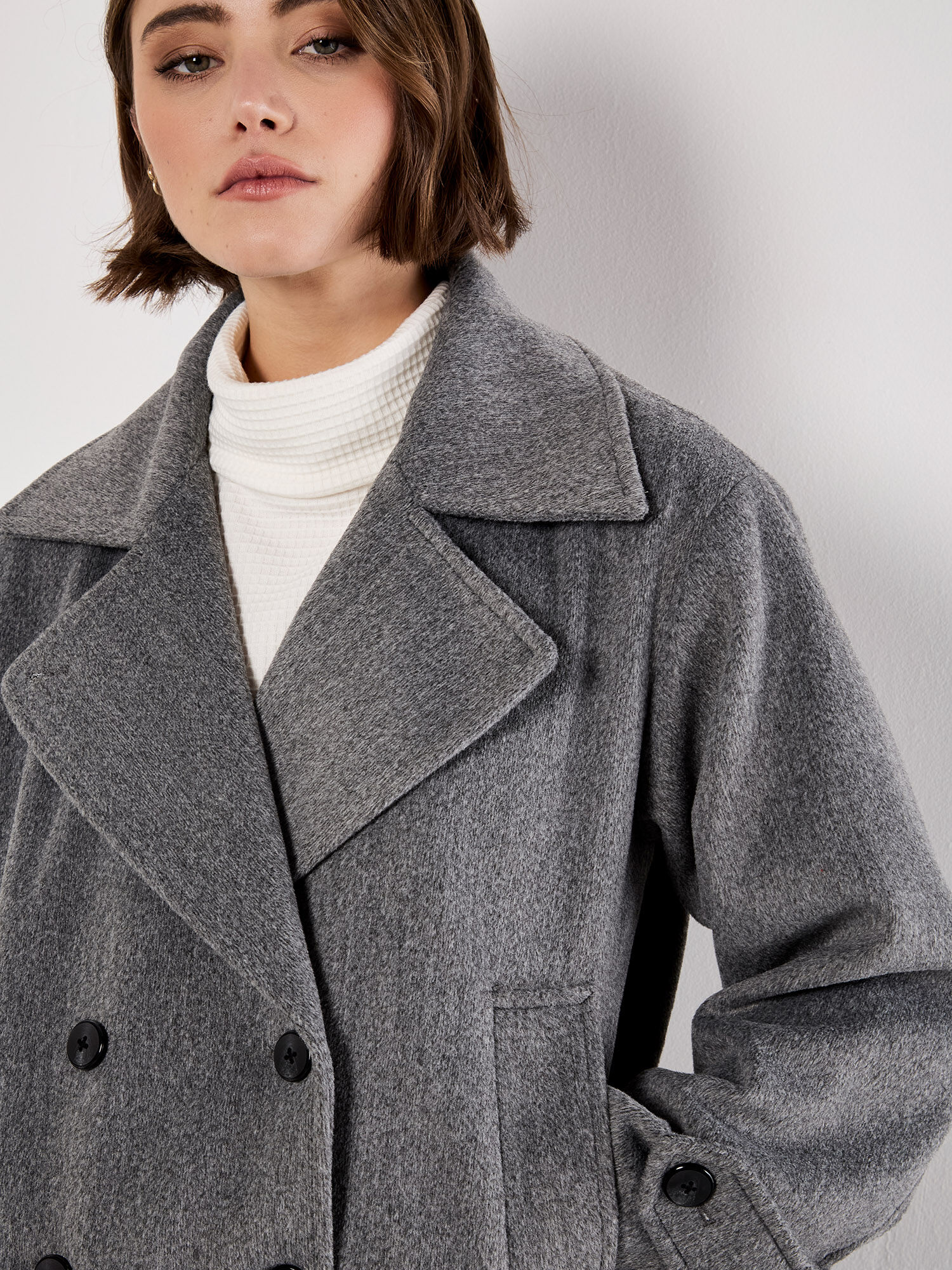 Tailored Short Peacoat Jacket | Apricot Clothing
