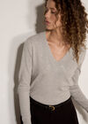 Diamante Embellished Jumper, Grey, large