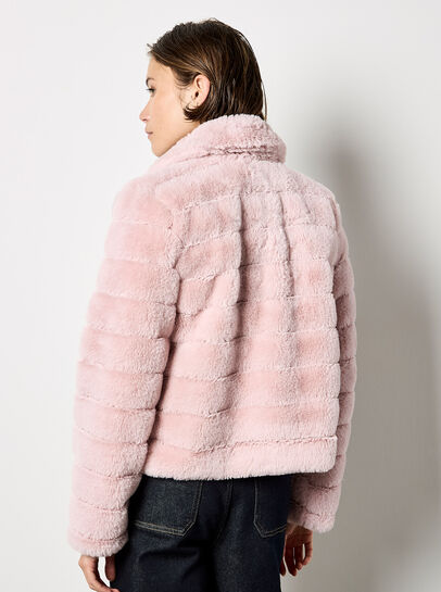 Faux Fur Panel Short Jacket
