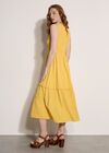 Embroidered Floral Tiered Maxi Dress, Mustard, large
