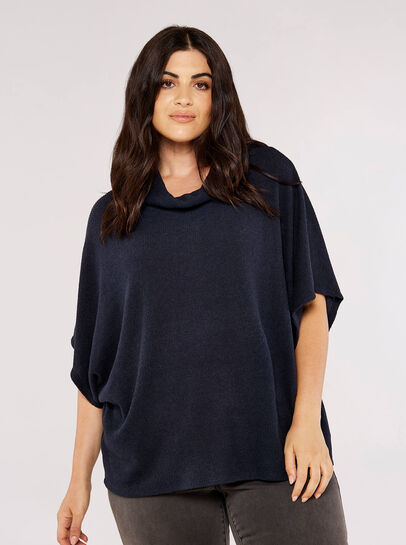Curve Roll Neck Cape