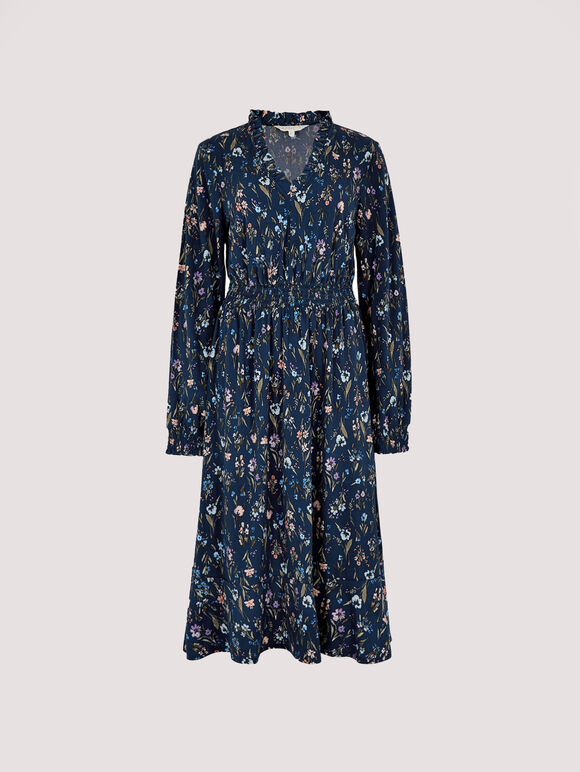 Meadow Floral  Midi Dress, Navy, large