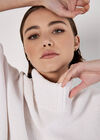 Mock Neck Cape Jumper, White, large