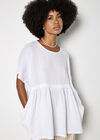 Oversized Pure Linen Tunic, White, large