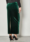 Soft Velvet Maxi Skirt, Green, large