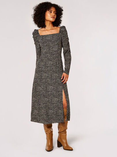 Ruched Milkmaid Midi Dress