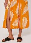 Palm Print Midi Skirt, Orange, large