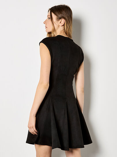 Suedette Godet Dress