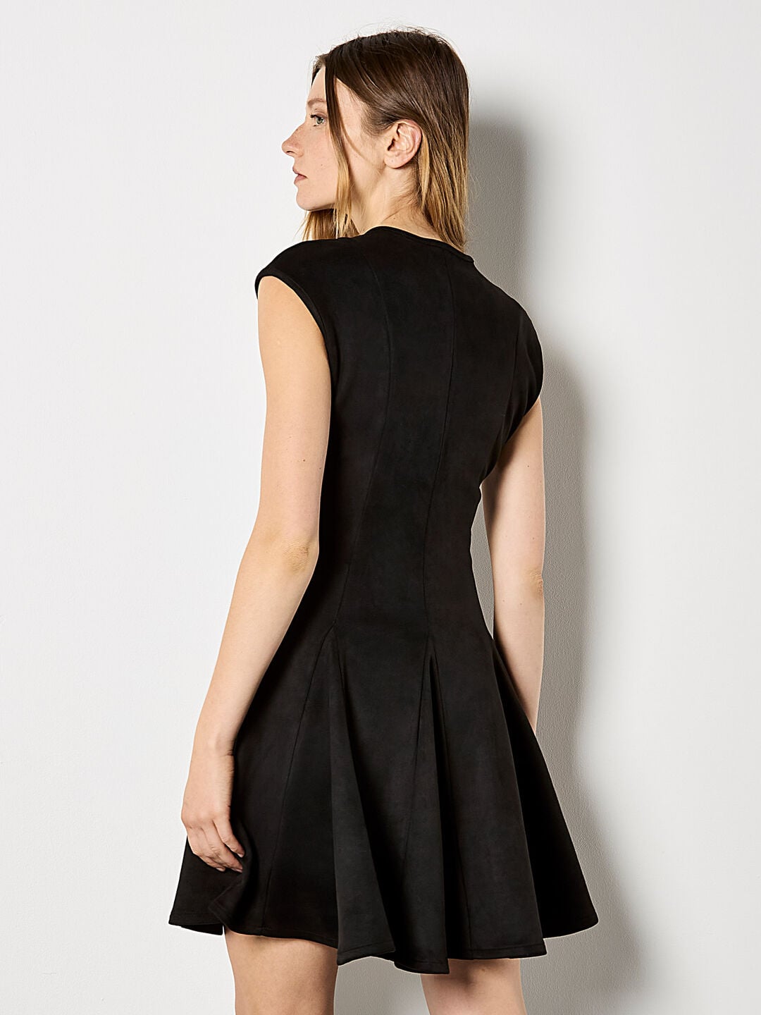 black suede dress Vintage 1980's Black Suede Mini-dress From Firenze Santa Barbara Size Small