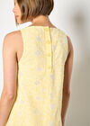 Floral Embroidered Shift Mini Dress, Yellow, large