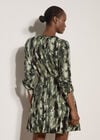 Abstract Print Utility Mini Dress, Green, large