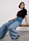 Dip Dye Wide Leg Jeans, Blue, large