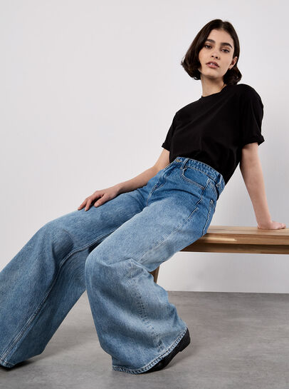 Dip Dye Wide Leg Jeans