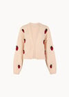 Chunky Knit Strawberry Cardigan, Peach, large