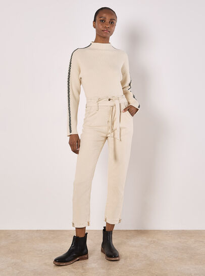 Blanket Stitch Ribbed Jumper