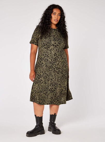Curve Leopard Print Midi Dress
