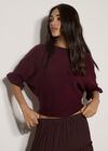 Soft Knit Batwing Top, Burgundy, large