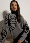 Floral Cornelli Embroidered Jumper, Grey, large