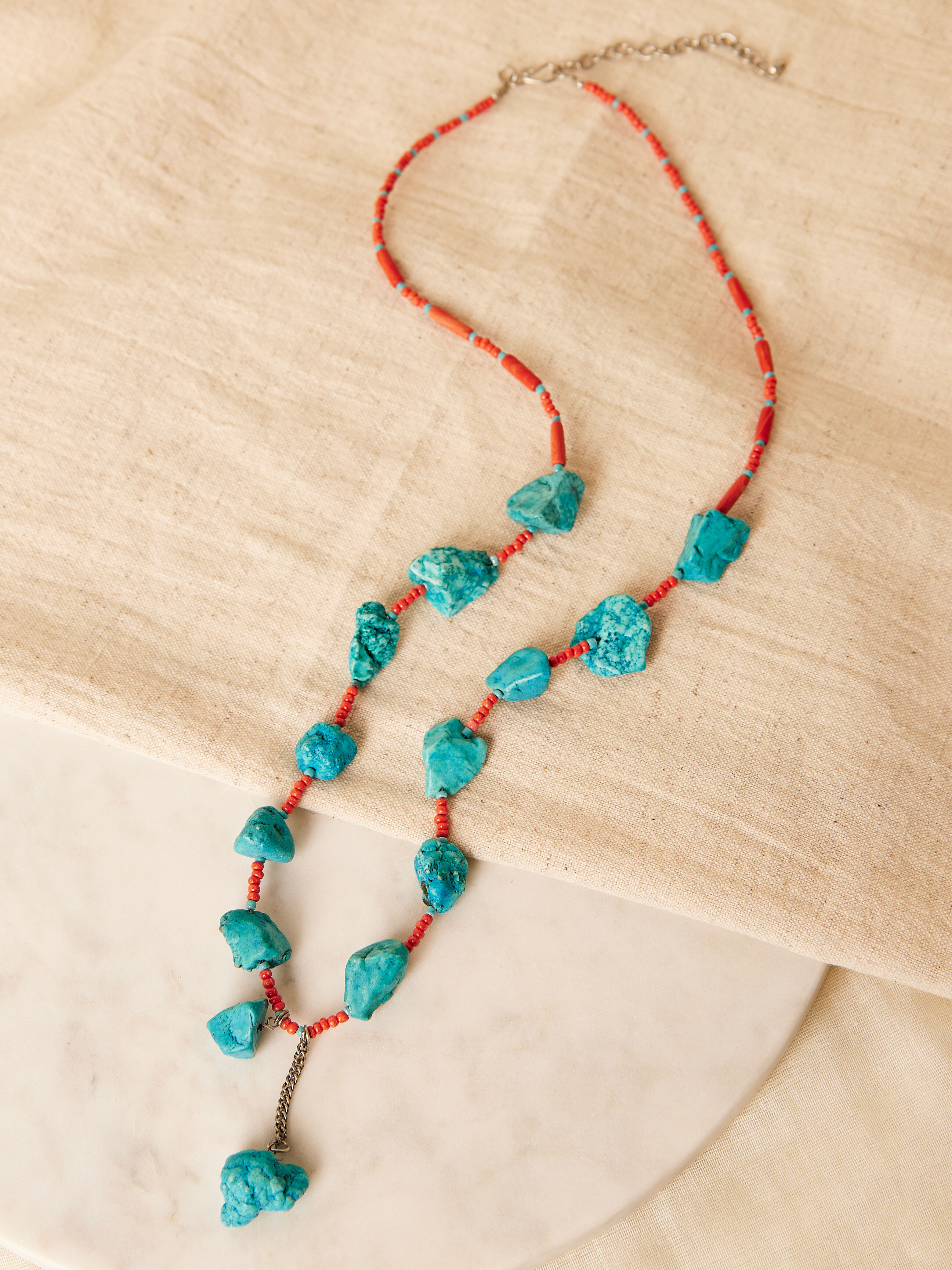 Turquoise rock necklace sales