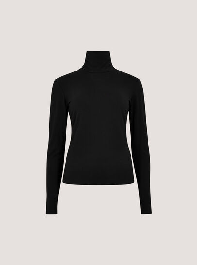 Super-Soft Turtleneck Jersey Top