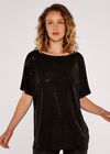 Mini Sequin Batwing Top, Black, large