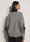 Floral Cornelli Embroidered Jumper, Grey, large