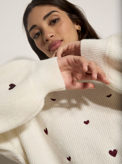 Embroidered Heart Jumper