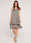 2 Layer Spun Viscose Easy Dress, Khaki, large