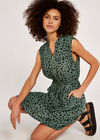 Painterly Dot Mini Dress, Khaki, large