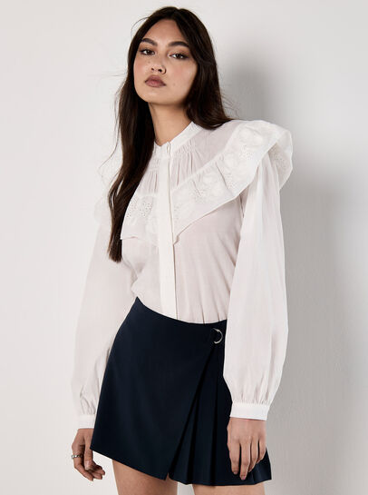 Wrap Pleated Mini Skort