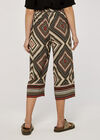 Border Print Culottes, Khaki, large