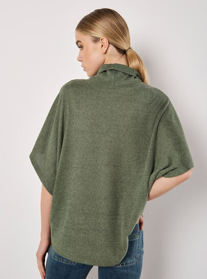 Roll Neck Ribbed Cape