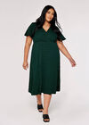 Curve Wrap Midi Dress, Green, large