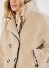 Blanket Stitch Teddy Borg Jacket, Stone, large