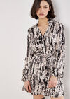 Tie Dye Stripe Shirt Mini Dress, Stone, large