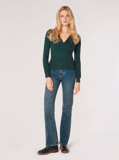 Rib Knit Wrap Top