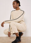 Blanket Stitch Ribbed Jumper, Stone, large