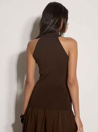 Roll Neck Knitted Tank Top