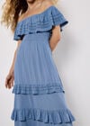 Bardot Lace Detail Maxi Dress, Blue, large