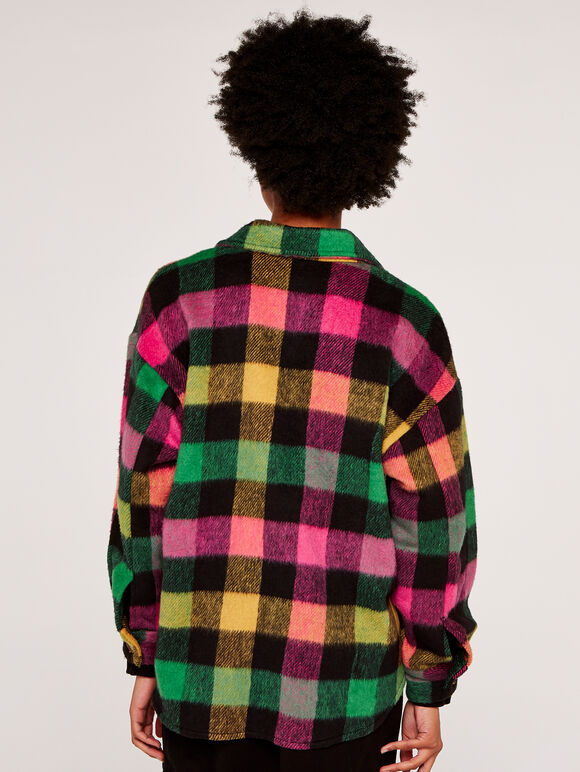 Gingham Shacket, Green, large