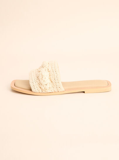 Hand-Crocheted Raffia Mule Sandals