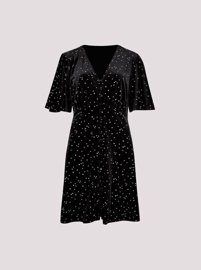 Metallic Star Velvet Mini Dress