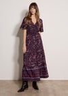 Paisley Print Tiered Maxi Dress, Navy, large