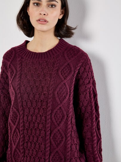 Cable Knit Oversized Jumper Mini Dress