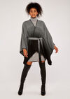 Herringbone Ombre Blacket Cape, Grey, large