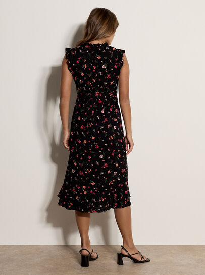 Ditsy Floral Ruffle Midi Dress