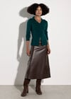 Faux Leather Midaxi Skirt, Brown, large