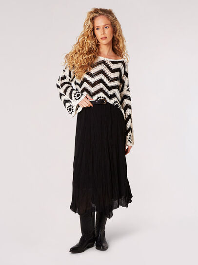 Crochet Chevron Bell Sleeve Top